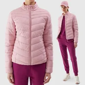 Kurtki damskie - Kurtka Damska 4F Pikowana Puchowa Przejściowa Różowa 4FWSS24TDJAF350 XL Różowy - miniaturka - grafika 1