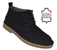Botki męskie - Trzewiki męskie skórzane JK/B-4-602 – skóra zamszowa rozm. 41 - miniaturka - grafika 1