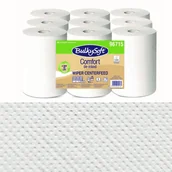 Ręczniki papierowe - Ekologiczny ręcznik papierowy mini 60m biały 2 warstwy w roli do systemu one-to-one Bulkysoft Comfort de-inked 9 rolek - miniaturka - grafika 1