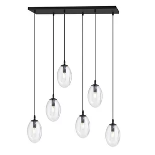Astral lampa wisząca 6-punktowa czarna/transparentna 1265/6 - Lampy sufitowe - miniaturka - grafika 1