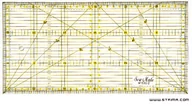 Akcesoria kreślarskie - 1530-2 Liniał do patchworku 150x300 mm, podziałka centymetrowa, czarno-żółty nadruk - miniaturka - grafika 1