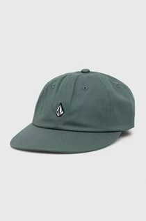 Czapki męskie - Volcom czapka z daszkiem bawełniana kolor zielony z aplikacją - grafika 1