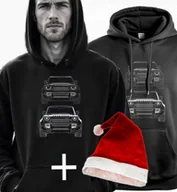 Bluzy męskie - Bluza z nadrukiem na święta - prezent Land Rover Defender offroad S + CZAPKA MIKOŁAJA W PREZENCIE - miniaturka - grafika 1