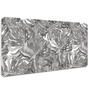 Podkładka mata ochrona biurka Szare liście 100x50cm, Dywanomat - Podkładki na biurko - miniaturka - grafika 1