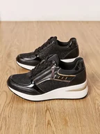 Trampki damskie - Sixth Sens Sneakersy w kolorze czarnym na koturnie - miniaturka - grafika 1