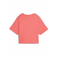 Koszulki sportowe damskie - Damska luźna koszulka z logo NO.1 ESS Cropped PUMA Peach Frost Red - miniaturka - grafika 1