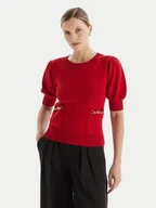 Swetry damskie - Fracomina Sweter FR25WT7019K55601 Czerwony Slim Fit - miniaturka - grafika 1