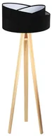 Lampy stojące - Czarno-sosnowa lampa stojąca z abażurem W5-K32 - miniaturka - grafika 1