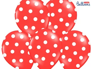 Strong Balloons Balony 14", "Kropki" Pastel Poppy Red, STRONG, 6 szt SB14P-223-007JW-6 - Balony i akcesoria - miniaturka - grafika 1