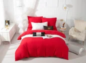 Pościel - ZESTAW POŚCIELI QUEEN Z BIZĄ LAMÓWKĄ 220x200 + 2 POSZEWKI POŚCIEL W KOLORZE CZERWONYM - miniaturka - grafika 1