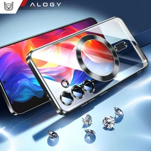 Etui do Samsung Galaxy S24 Mag Safe Glamour Case Ring obudowa ochrona aparatów Alogy Czarne przezroczyste - Etui i futerały do telefonów - miniaturka - grafika 2