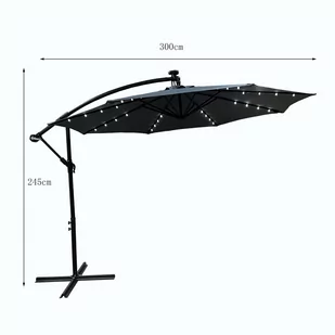 PARASOL OGRODOWY MILIN CIEMNOSZARY - Parasole ogrodowe - miniaturka - grafika 3