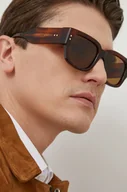 Okulary przeciwsłoneczne - Gucci okulary przeciwsłoneczne męskie kolor brązowy - miniaturka - grafika 1
