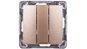 Wyłączniki światła i elektryczne - Ospel Impresja złoty łącznik potrójny ŁP-13Y/m/28 ŁP-13Y/m/28 - miniaturka - grafika 1