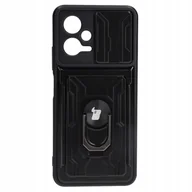 Etui i futerały do telefonów - Bizon Etui Case Camshield Card Slot Ring do Xiaomi POCO X5, czarne - miniaturka - grafika 1