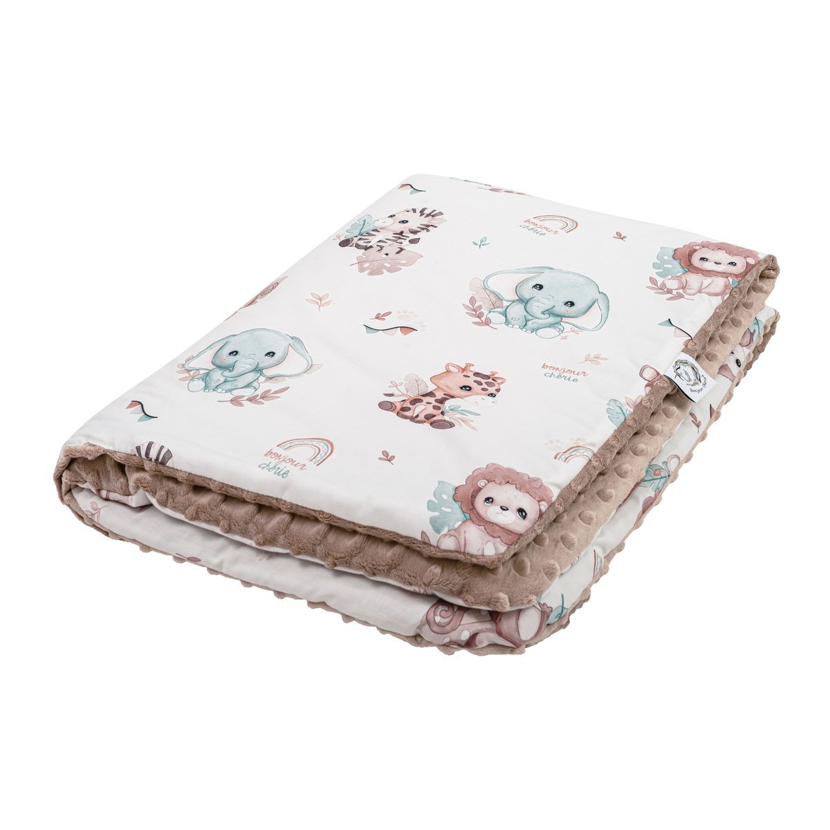 Kocyk Średniaka Light Safari bawełna - minky 75x100 cm