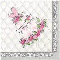 Dekoracje i nakrycia stołu na imprezę - GoDan Serwetki 33 cm, "Tort Weselny", 20 szt 1272003H20 - miniaturka - grafika 1