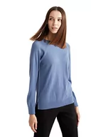 Swetry damskie - DeFacto Sweter normalny krój dla kobiet - sweter z golfem na topy damski (niebieski, S), niebieski, S - miniaturka - grafika 1