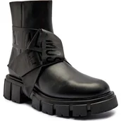 Botki damskie - Love Moschino Skórzane botki na platformie - miniaturka - grafika 1