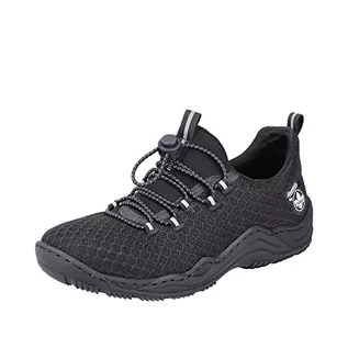 Sneakersy damskie - Rieker Damskie sneakersy Low L0550, Black Black Black Clear L0550 01, 39 eu - grafika 1