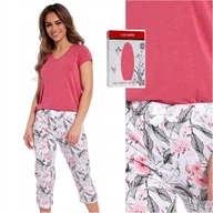 Piżamy damskie - Piżama damska krótki rękaw spodnie 3/4 CORNETTE 668/313 Isabel XXL 44 - miniaturka - grafika 1