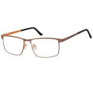 Okulary korekcyjne, oprawki, szkła - Okulary zerówki korekcyjne Nerd Prostokątne Flex 910E brązowo-pomarańczowe - miniaturka - grafika 1
