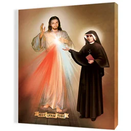 Obraz religijny na płótnie Jezus Ufam Tobie, Jezus Miłosierny i Święta Siostra Faustyna - Ikony i obrazy sakralne Obraz religijny na płótnie Jezus Ufam Tobie, Jezus Miłosierny i Święta Siostra Faustyna - Ikony i obrazy sakralne - miniaturka - grafika 1