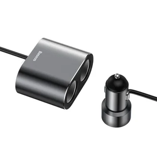 Baseus ładowarka samochodowa 2x USB 3.1A (17W) + 2x gniazdo zapalniczki (80W) czarny (CRDYQ-01) - Ładowarki samochodowe - miniaturka - grafika 1