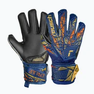 Piłka nożna - Rękawice bramkarskie dziecięce Reusch Attrakt Silver Junior premium blue/gold/black - miniaturka - grafika 1