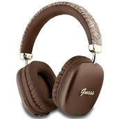 Słuchawki - Guess słuchawki nauszne Bluetooth GUBHK1GCTCSW brązowy/brown Gcube Metallic Script Logo - miniaturka - grafika 1