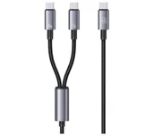 Kable USB - USAMS 2w1 2xUSB-C 72W 1,2m Czarny - miniaturka - grafika 1