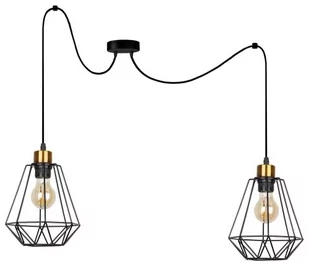 Candellux Primo P lampa wisząca 2-punktowa czarna/złota 32-00286 - Lampy sufitowe - miniaturka - grafika 1