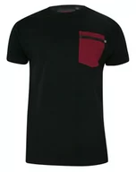 Koszulki męskie - T-shirt, Czarny, 100% BAWEŁNA, U-neck, z Kieszonką, Męski, Krótki Rękaw -KINGS - Kings - miniaturka - grafika 1