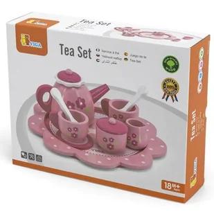 VIGA Toys Zestaw Serwis do Herbaty i Kawy na Tacy 12 el. 44543 - Zabawki AGD - miniaturka - grafika 1
