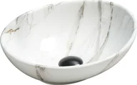 Umywalki - Umywalka Mexen Mexen Elza umywalka nablatowa 40 x 33 cm biała kamień - 21014093 - miniaturka - grafika 1