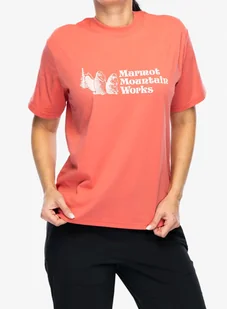 Koszulka z nadrukiem damska Marmot MMW Tee SS - grapefruit - Czapki damskie - miniaturka - grafika 1