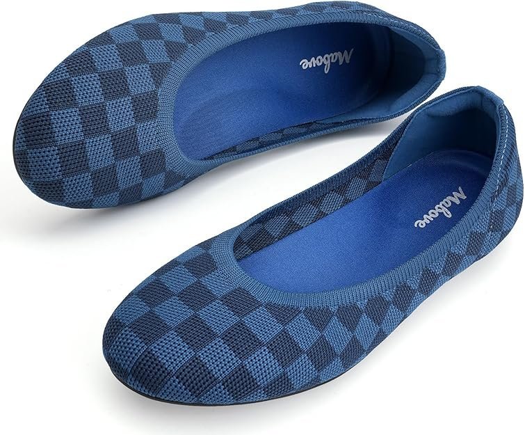 Mabove Damskie Buty Baleriny Ortopedyczne Wsuwane Letnie Niebieskie 40