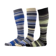 Skarpetki męskie - Pierre Henry skarpety za łydkę dla mężczyzn (9 par) | Kolorowe skarpetki Funky Dress | Bawełniane modne wzorzyste skarpetki OTC | gotowe do pracy (rozmiar 38-44) (3 pary), Gotowe do korporacji - miniaturka - grafika 1