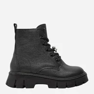 Buty dla dziewczynek - Jesienne trzewiki dziecięce dla dziewczynki skórzane Primigi 6876900 33 Czarne (8050165470622) - miniaturka - grafika 1