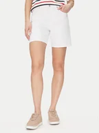 Spodenki damskie - Tommy Hilfiger Szorty jeansowe Dnm Straight Short Rw White WW0WW45924 Biały Regular Fit - miniaturka - grafika 1