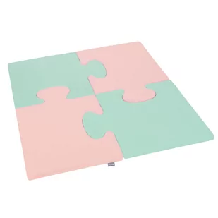 KiddyMoon Piankowe Puzzle do zabawy Kwadrat różowy-miętowy 4 Zabawka mata - Maty edukacyjne - miniaturka - grafika 1