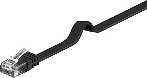PremiumCord Płaski kabel sieciowy, Ethernet, LAN & Patch kabel Cat6, UTP, szybko elastyczny i wytrzymały kabel RJ45 1 Gbit/S, AWG30/7, kabel miedziany 100% Cu, czarny, 20 m