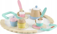 Zabawy w naśladowanie dorosłych - Drewniany zestaw do herbaty Kawiarnia Fisher-Price 12 elementów HXT82 - miniaturka - grafika 1