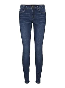 VERO MODA Damskie spodnie jeansowe, niebieski (Dark Blue Denim), (XS) W / 34L - Spodnie damskie - miniaturka - grafika 1