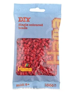Hama 207-22 - ciemny czerwony - 1000 koralików midi - Prace ręczne dla dzieci - miniaturka - grafika 1