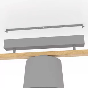 Lampa sufitowa Mariel 3-punktowa jasnoszara drewno - Lampy sufitowe - miniaturka - grafika 2