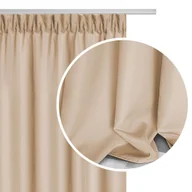 Zasłony - ZASŁONA GOTOWA NA TAŚMIE ŻABKI BEŻOWA KREMOWA DEKORACYJNA ZWIEWNA 140X175 CM VIVA - miniaturka - grafika 1
