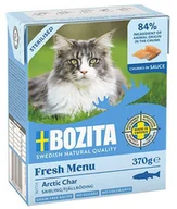 Mokra karma dla kotów - Bozita Sterilised z Pstrągiem górskim kawałki w sosie kartonik 370g - miniaturka - grafika 1
