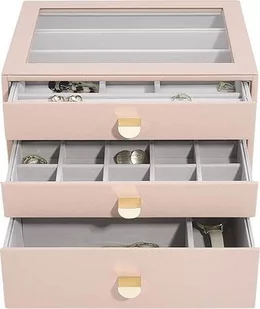 Stackers Szkatułka na biżuterię Stackers classic różowa z 3 szufladami 75887 - Pudełka i szkatułki - miniaturka - grafika 1