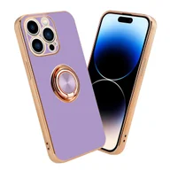 Etui i futerały do telefonów - Pokrowiec Do Apple iPhone 14 PRO Etui w Glossy Jasny Fiolet - Złoto magnetycznym Obudowa Case Cover Ochronny Cadorabo - miniaturka - grafika 1